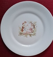 Antique baroque porcelain plate with scene