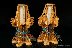 A pair of Soviet custom-made carved artistic working lamps rarity for sale