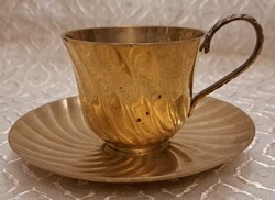 Copper coffee cup with saucer (m4760)