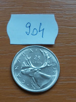 Canada 25 cents 1977 ii. Queen Elizabeth, nickel, reindeer (caribou) 904