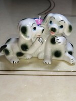 Porcelain 2 dalmatian puppies dog candle holder. Never used