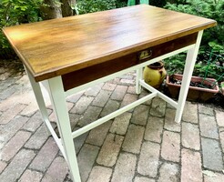 Old renovated rustic dining kitchen peasant table