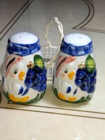 Gyönyörű kis kacsa Szöllő mintás porcelán só bors tartó szóró fűszertartó