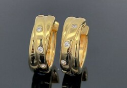 Extra showy stones, sterling silver /925/ earrings 14 k. Yellow gilded -- new