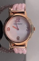 Pierre Chaubert Genuine Rose Quartz / Mother of Pearl Gemstone Jewelry Watch - New