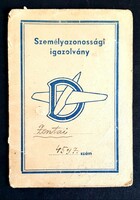 1944 Danube Aircraft Factory rt. Identity card