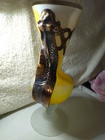 Beautiful pilip ravert art bronze and glass vase, 31 cm high