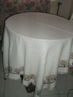 Wonderful elegant fringed woven tablecloth