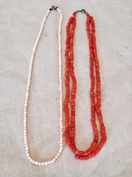 2 pcs. Antique natural coral necklace