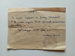 V0037  József Attilától 8 forintot járlat kiállításért felvettem  1958 Bélmegyer  -NYUGTA