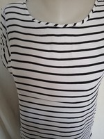 H&M fekete csíkos szatén blúz