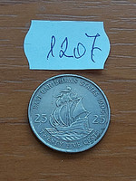 KELET KARIBI ÁLLAMOK 25 CENT 1995  Réz-nikkel, II. Erzsébet királynő  1207