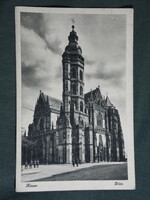 Képeslap,Szlovákia,Kassa Dóm templom látkép,Marton Jejő kereskedés kiadás Lillafüred,1940-