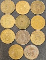 Jugoszlávia 5 Para, 1965.-1982., LOT (11DB)