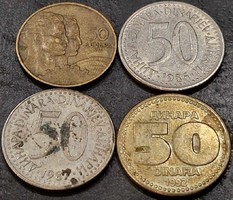 Jugoszlávia 50 Dinár, 1955.-1963., 4 db