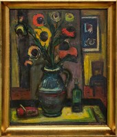 Kemény Zsigmond (1911 - ) Caendélet c. Képcsarnokos olajfestménye EREDETI GARANCIÁVAL !