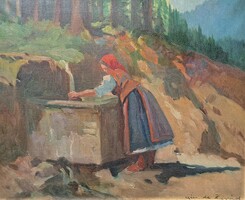 Zórád Géza (1890-1969): Paraszti életkép - Géza de Zórád, Franciaország