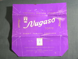 Csokoládé címke, Jugoszlávia Kandit, Nugaso Toffe csokoládé tábla, 1950-