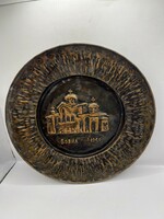 Bulgár szófiai Bojanatemplom, réz falitányér, 28 cm-es. 5547