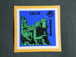 Reklám bőrönd címke,Szovjetunió Intourist utazási iroda,Krím félsziget Yalta,1950-