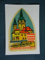 Reklám bőrönd címke, Szlovákia, Banská Bystrica,Besztercebánya, 1960-