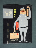 Reklám bőrönd címke,Magyarország,Park Hotel Budapest,1960-