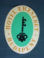 Reklám bőrönd címke,Magyarország,Erzsébet Hotel Budapest,1960-