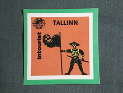 Reklám bőrönd címke,Szovjetunió Intourist utazási iroda,Észtország Tallinn,1950-
