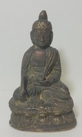 Antik Kismérű Bronz Buddha figura Indiai Istenség!