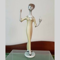 Kórusvezető. Art deco Hollóházi porcelán figura