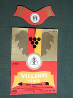 Bor címke, Villány Mecsekvidék pince borgazdaság, Villányi vörös pecsenyebor, 0.7 l.