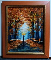 Czinóber - Csalóka cifraság ( 24 x 30, olaj, új keretben )