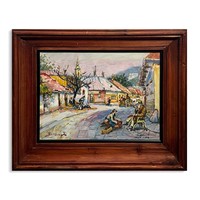 Baukó János (1936- ) Tabán Árok utca, 1970 - múltba repítő utcakép ábrázolás /számlát adunk/