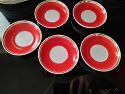 Hollóházi porcelán kávés csésze alj 9,5 cm  piros    Ft/db