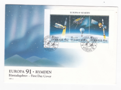 Űrhajózás EUROPA 91 - RYMDEN - svéd FDC