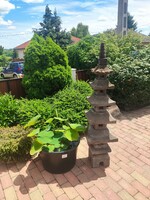 168 cm magas 5 emeletes lávakő pagoda.