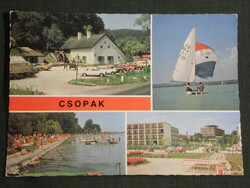 Képeslap, Balaton ,Csopak, mozaik,malom csárda,étterem,látkép,hotel,strand ,1980-