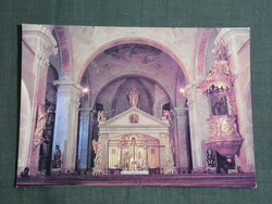 Képeslap,Celldömölk kegytemplom belső részlet,oltár,1990-
