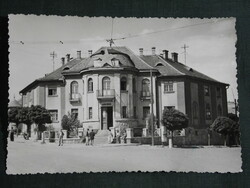 Képeslap, Dorog, Tanácsháza,utca részlet, vöröscsillag,1960