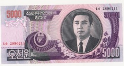Észak-Korea 5000 von 2002 UNC