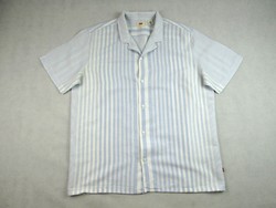 EREDETI LEVIS (XL / 2XL) ELEGÁNS CSÍKOS RÖVID UJJÚ FÉRFI LEN-PAMUT ING