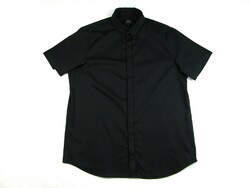 EREDETI ARMANI EXCHANGE SLIM FIT (2XL) ELEGÁNS RÖVID UJJÚ FÉRFI SZTRECCSES FEKETE ING