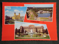 Képeslap, Debrecen,mozaik,Kossuth Lajos szobor,emlékműtér,egyetem, csónakázótó ,1981-