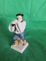 ANTIK Herendi furulyázó, 'dudás', ritka figura