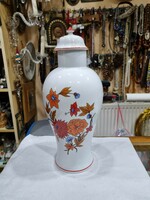 Hollóházi porcelán fedeles váza