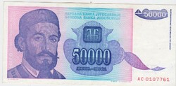 Jugoszlávia 50000 dínár 1993 VG