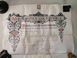MÉRNÖKI OKLEVÉL 1887