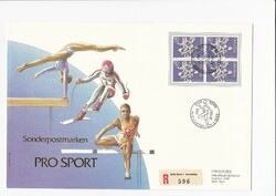 PRO SPORT / a sportért 1986 nagyméretű svájci FDC