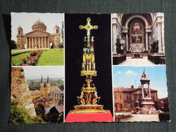 Képeslap, Esztergom,mozaik, Bazilika,Főszékesegyház, templom,Bakócz kápolna részlet,látkép, 1974-