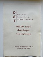 V0312 Békés Megyei Diáksport Tanács -  1989-90 tanévi Diákolimpia versenykiírása